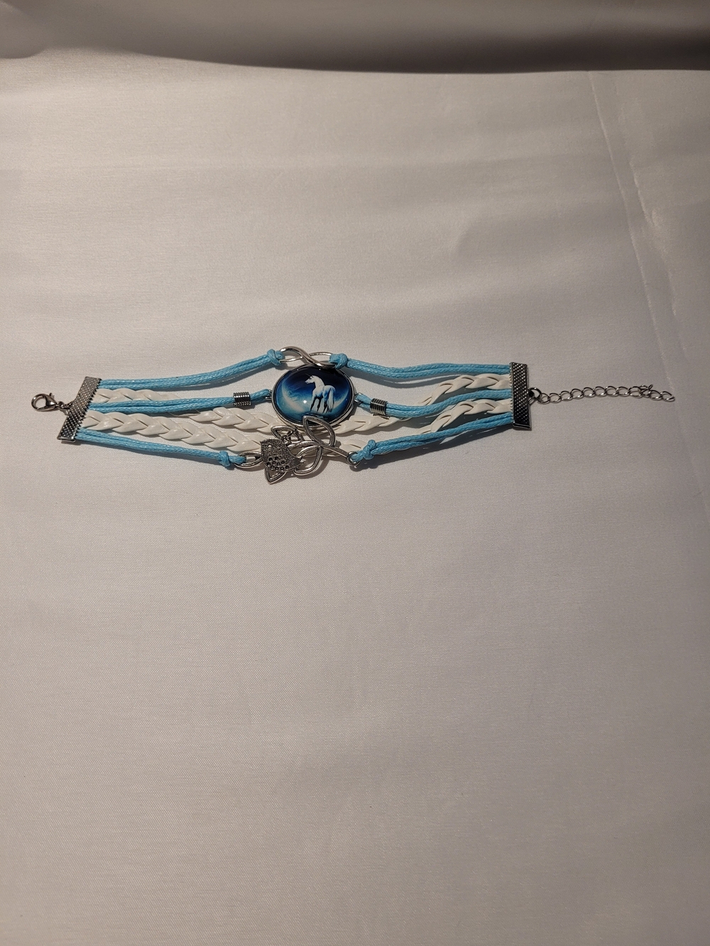 Unicorn Blue/White Multi-Strand Charm Bracelet